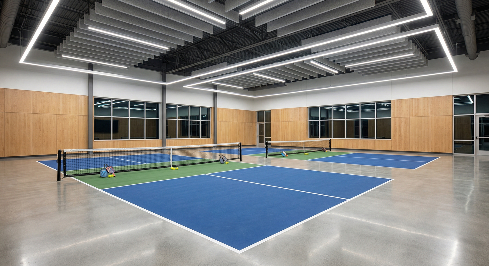 Indoor pickleball courts